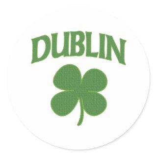 Dublin Irish Shamrock Classic Round Sticker