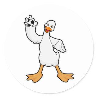 Duck as Handball player with Handball Classic Round Sticker