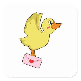 Duck Carrier pigeon Letter Square Sticker
