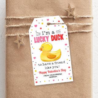 Duck Gift Tags, Classroom Valentine's Tag