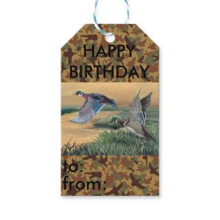 Duck Hunting Birthday gift tag