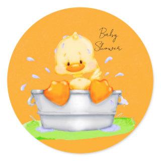 Duck in a Tub Baby Shower Classic Round Sticker