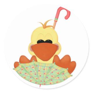 Duck on Umbrella T-shirts and Gifts Classic Round Sticker