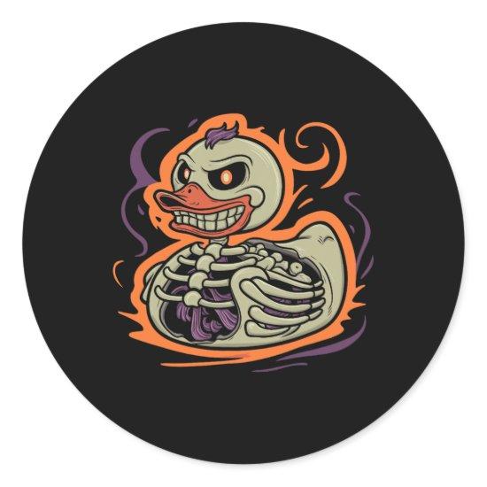 Duck Skeleton Rubber Duckie Costume Party  Classic Round Sticker