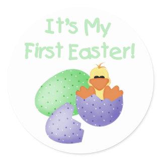 Duckie First Easter T-shirts and Gifts Classic Round Sticker