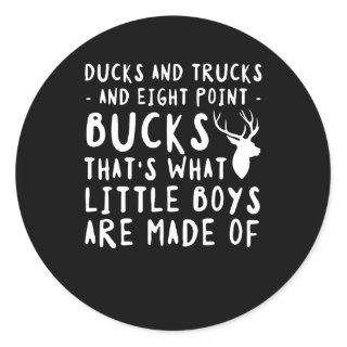 Ducks Trucks Eight Point Buck Hunter Classic Round Sticker