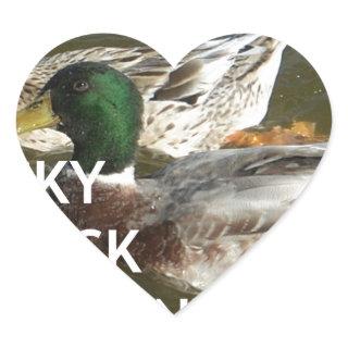 Ducky duck mountains. heart sticker