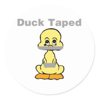 Duct Tape Humor Yellow Duck Taped Classic Round Sticker