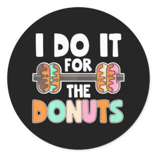 Dumbbell Weightlifting Donut Dessert lover Gym Classic Round Sticker