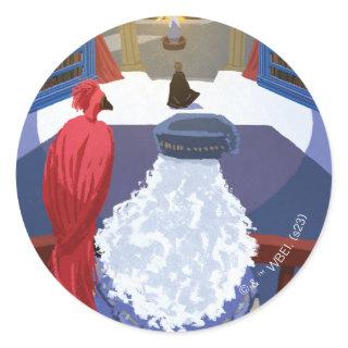 Dumbledore & Fawkes on Balcony Classic Round Sticker