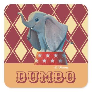 Dumbo | Smiling Atop Circus Podium Square Sticker