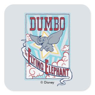 Dumbo | "The Flying Elephant" Circus Art Square Sticker