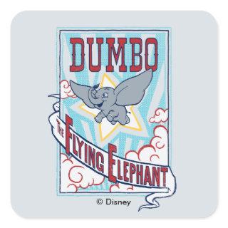 Dumbo | "The Flying Elephant" Circus Art Square Sticker