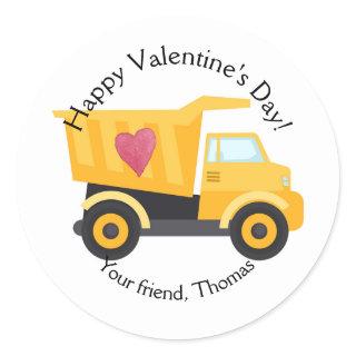 Dump Truck Valentine Day Stickers Personalized