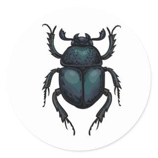 Dung beetle classic round sticker