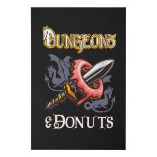 Dungeons & Donuts Funny RPG Roleplaying Fantasy Faux Canvas Print