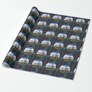 Dunrobin Castle On Blue Green Sutherland Tartan