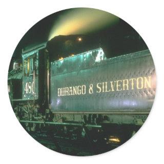Durango & Silverton No. 480 poses on the turntable Classic Round Sticker
