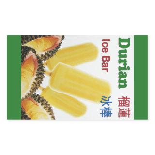 Durian Ice Bar Tropical Fruit Popsicle Rectangular Sticker