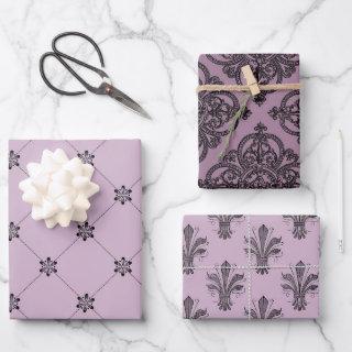 Dusky Purple and Black Paris themed  Sheets