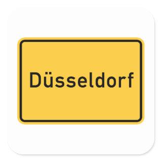 Dusseldorf, Germany Road Sign Square Sticker