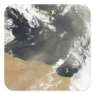 Dust plumes blowing off the north African coast Square Sticker