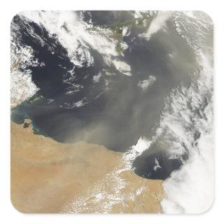 Dust plumes blowing off the north African coast Square Sticker