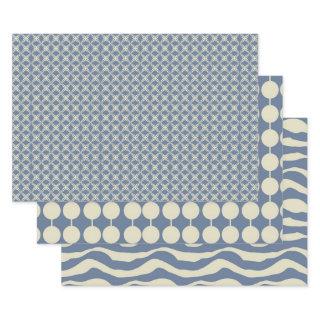 Dusty Blue and Cream Patterns of  Christmas  Sheets