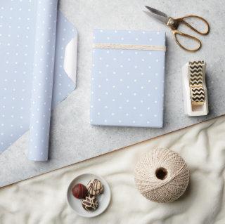 Dusty Blue and White Polka Dots Pattern