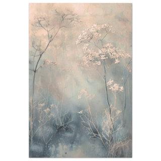 Dusty Blue Ethereal Nature Botanicals Background  Tissue Paper