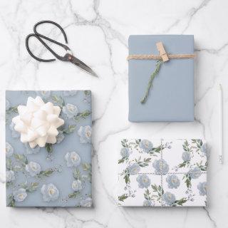 Dusty Blue Floral watercolor  Sheets
