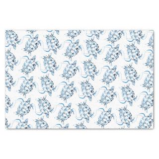 Dusty Blue Sea Turtle Beachy Tissue Paper