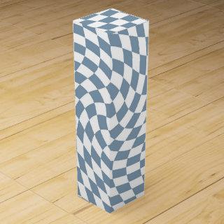 Dusty Blue Wedding Collection Check Checkered    Wine Box