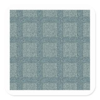 Dusty Grey and Green on Tweed Design Square Sticker
