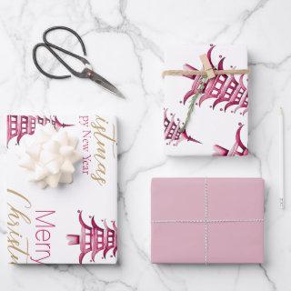 Dusty pink red Pagoda  Sheets