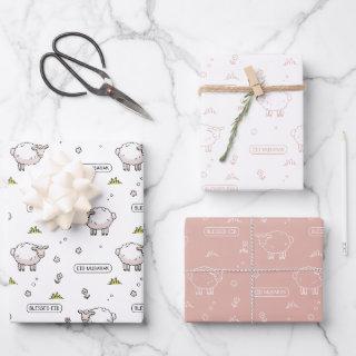 Dusty Pink Sheep Eid Mubarak Kids  Sheets