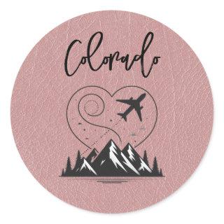 Dusty Rose Colorado Passport  Classic Round Sticker