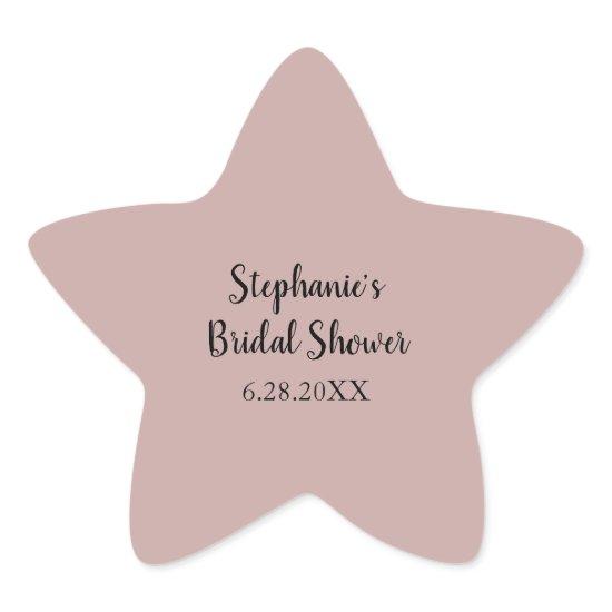 Dusty Rose Wedding Custom Light Pink Bridal Shower Star Sticker