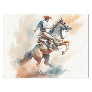 Dusty Western Watercolor “Bucking Bronco”   Tissue Paper