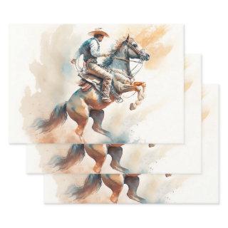 Dusty Western Watercolor “Bucking Bronco”    Sheets