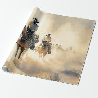 Dusty Western Watercolor ‘Riders in the Dawn’