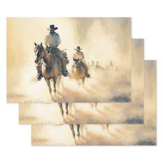 Dusty Western Watercolor ‘Riders in the Dawn’    Sheets