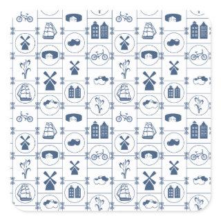 Dutch Blue tiles Square Sticker