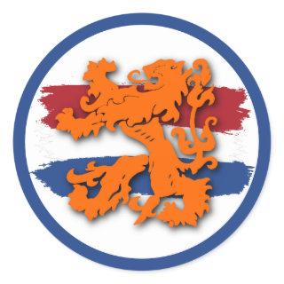 Dutch Flag Orange Lion Team Holland Classic Round Sticker