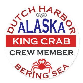 Dutch Harbor Alaskan King Crab Crew Member Classic Round Sticker