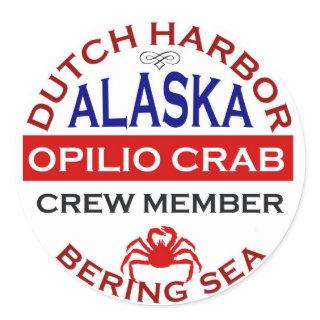Dutch Harbor Opilio Crab Crew Member Classic Round Sticker