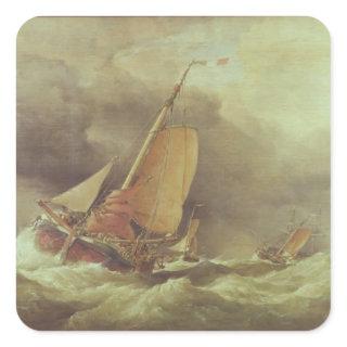 Dutch Pincks Running to Anchor off Yarmouth Square Sticker