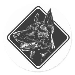 Dutch Shepherd -Hollandse Herdershond  Classic Round Sticker