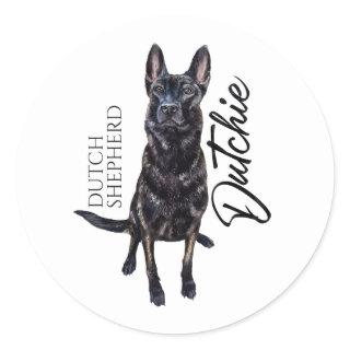Dutch Shepherd -Hollandse Herdershond  Classic Round Sticker