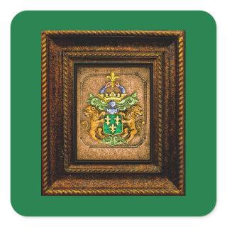 Dutch van Westervelt Family Coat of Arms Greeting  Square Sticker